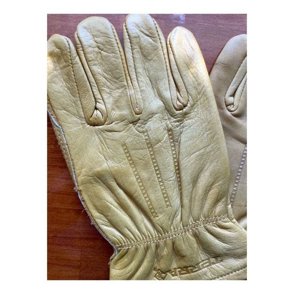 Terra Cowhide Leather Work Gloves Tan NWT Sz M - Picture 7 of 13